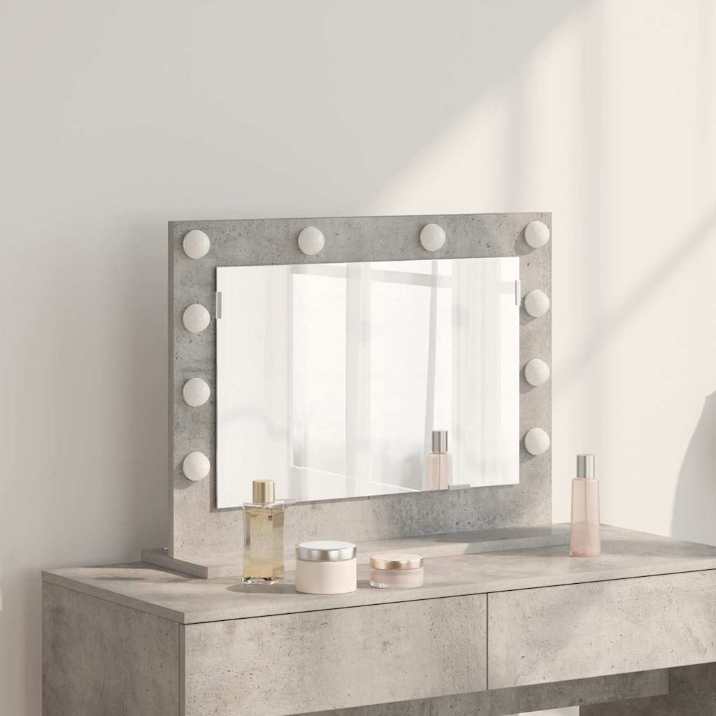 Specchio da Vanità Rettangolare Grigio cemento 60 x 45 x 18 cm