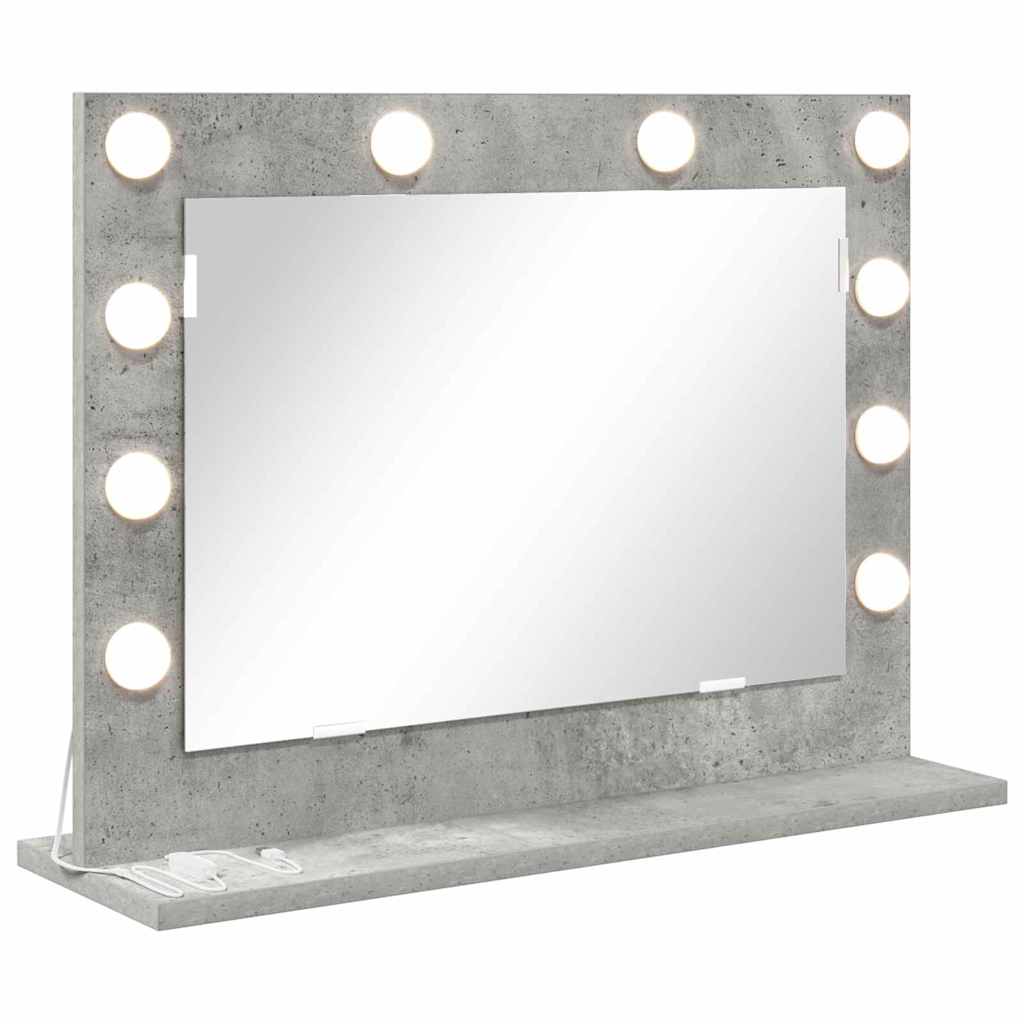 Specchio da Vanità Rettangolare Grigio cemento 60 x 45 x 18 cm