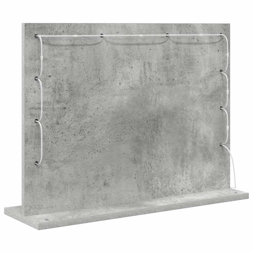 Specchio da Vanità Rettangolare Grigio cemento 60 x 45 x 18 cm | homemem39