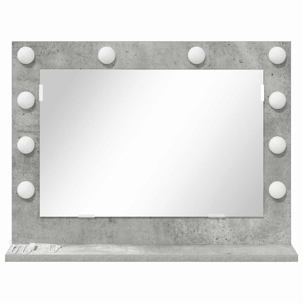 Specchio da Vanità Rettangolare Grigio cemento 60 x 45 x 18 cm | homemem39