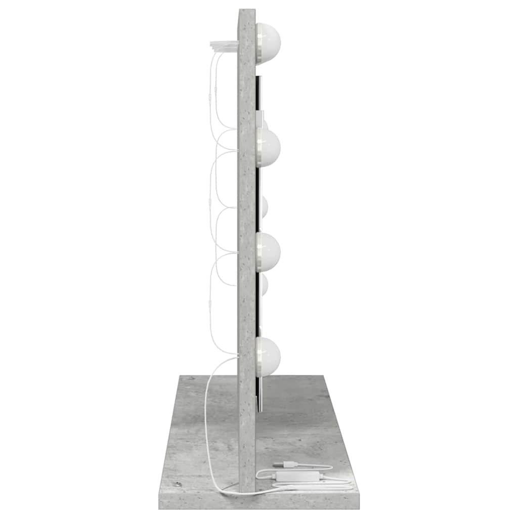 Specchio da Vanità Rettangolare Grigio cemento 60 x 45 x 18 cm