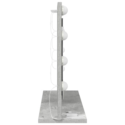 Specchio da Vanità Rettangolare Grigio cemento 60 x 45 x 18 cm