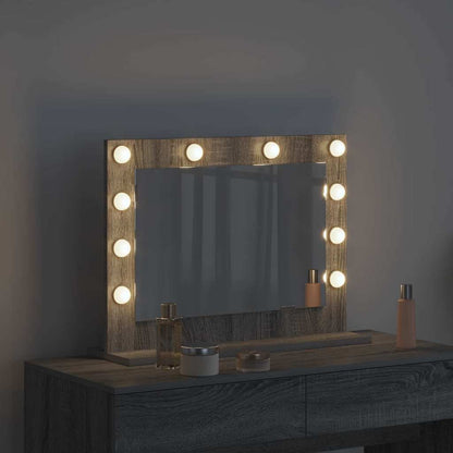 Specchio da Vanità Rettangolare Grigio Sonoma 60 x 45 x 18 cm | homemem39