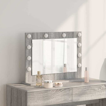 Specchio da Vanità Rettangolare Grigio Sonoma 60 x 45 x 18 cm | homemem39