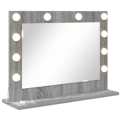 Specchio da Vanità Rettangolare Grigio Sonoma 60 x 45 x 18 cm | homemem39