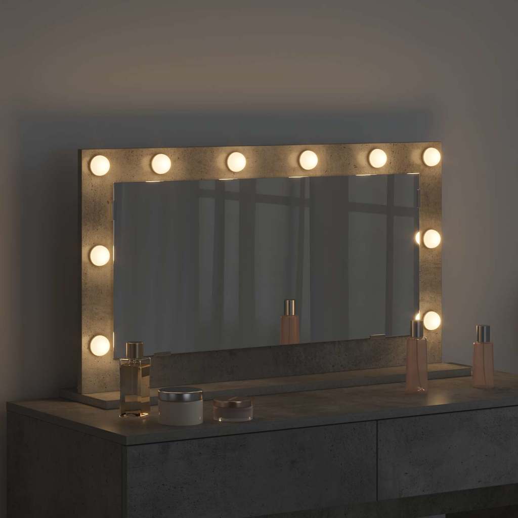 Specchio da Vanità Rettangolare Grigio cemento 80 x 45 x 18 cm