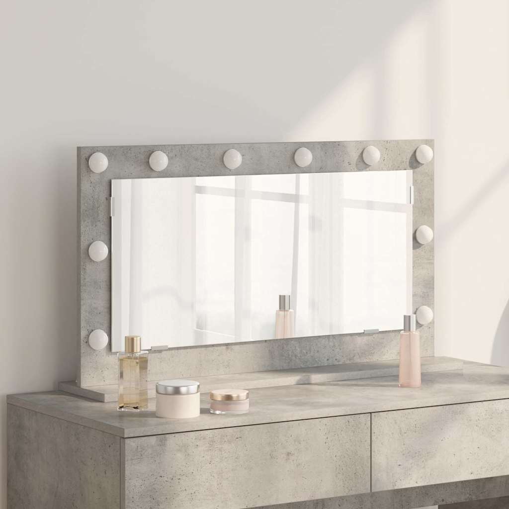 Specchio da Vanità Rettangolare Grigio cemento 80 x 45 x 18 cm