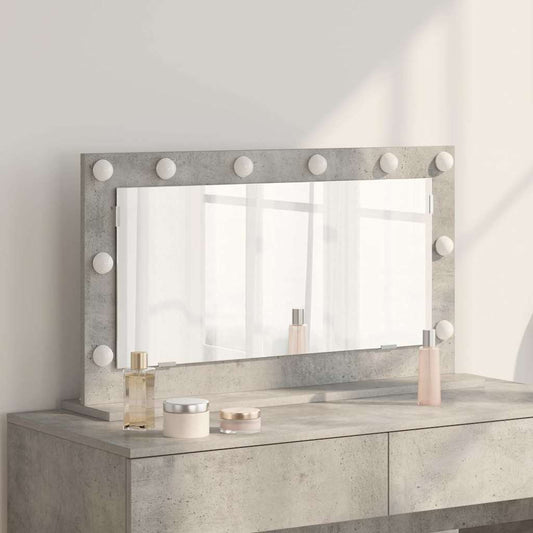 Specchio da Vanità Rettangolare Grigio cemento 80 x 45 x 18 cm