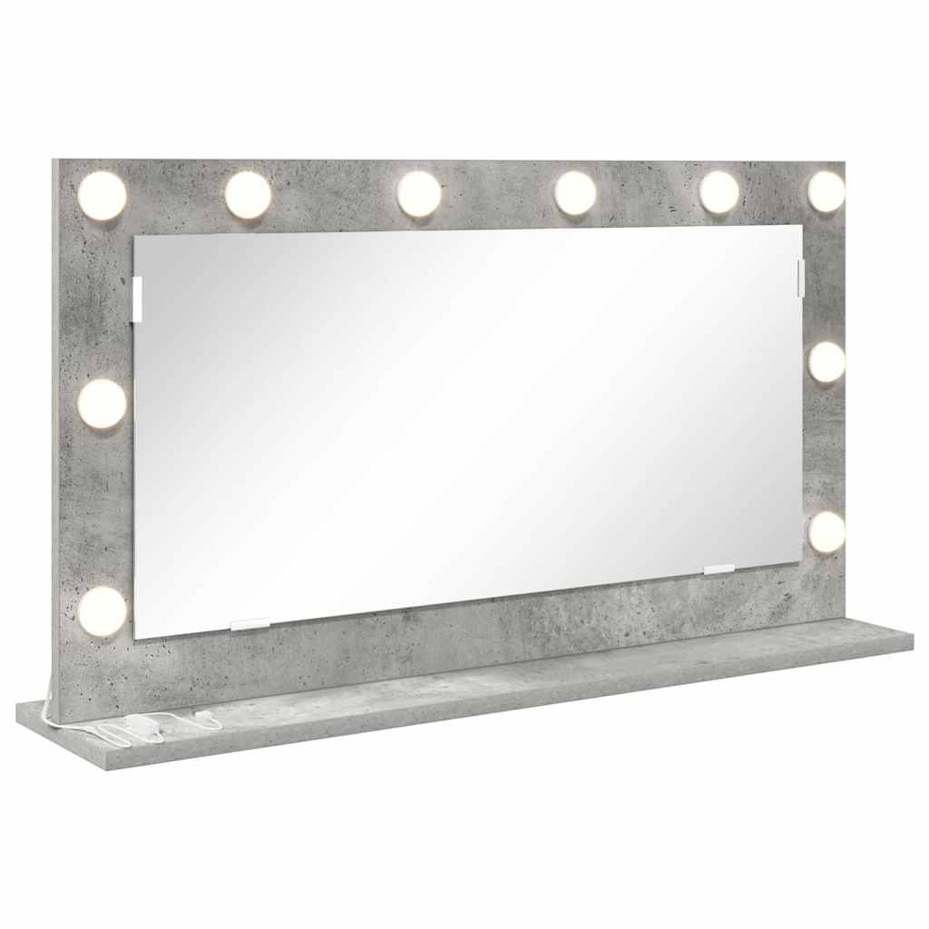 Specchio da Vanità Rettangolare Grigio cemento 80 x 45 x 18 cm