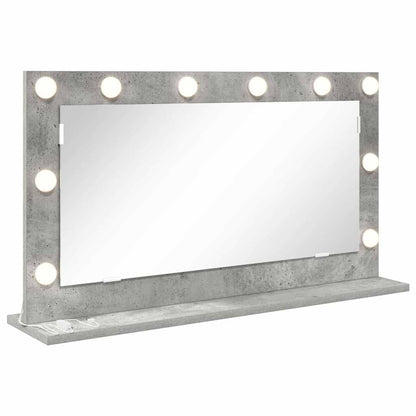 Specchio da Vanità Rettangolare Grigio cemento 80 x 45 x 18 cm