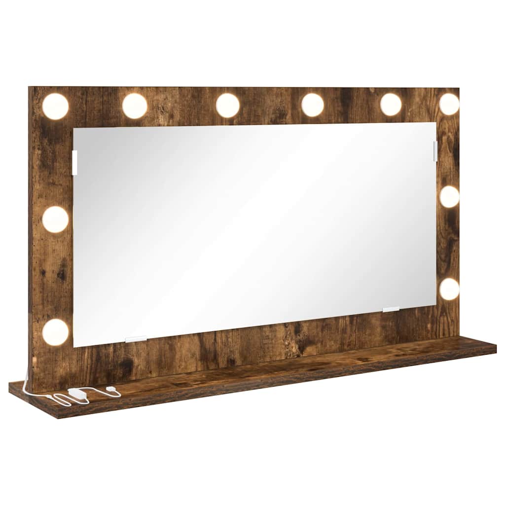Specchio da Vanità Rettangolare Rovere fumé 80 x 45 x 18 cm | homemem39