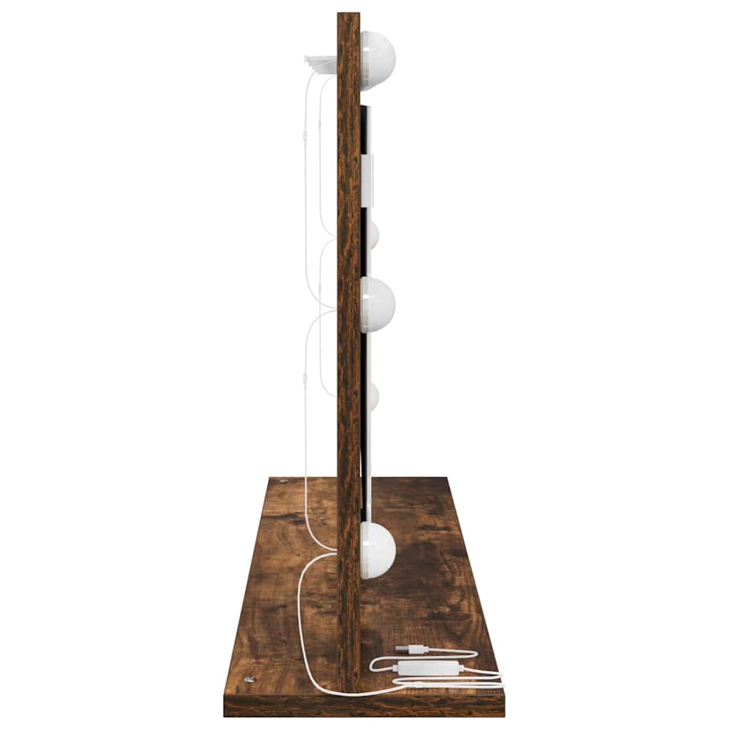 Specchio da Vanità Rettangolare Rovere fumé 80 x 45 x 18 cm | homemem39