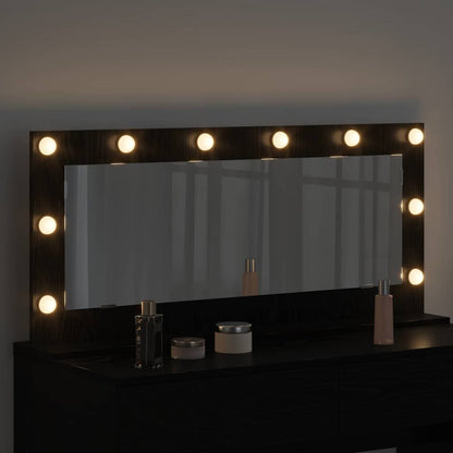 Specchio da Vanità Rettangolare Rovere Nero 100 x 45 x 18 cm