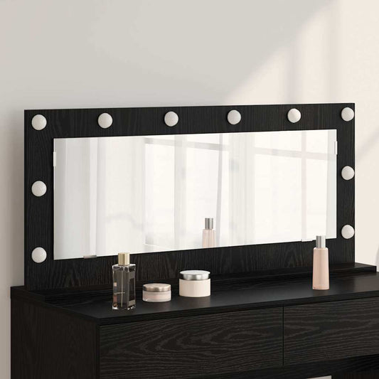 Specchio da Vanità Rettangolare Rovere Nero 100 x 45 x 18 cm