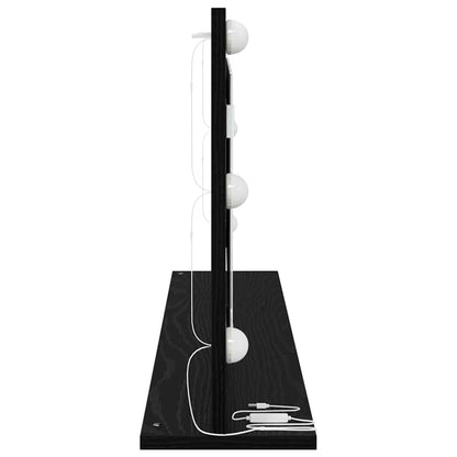 Specchio da Vanità Rettangolare Rovere Nero 100 x 45 x 18 cm