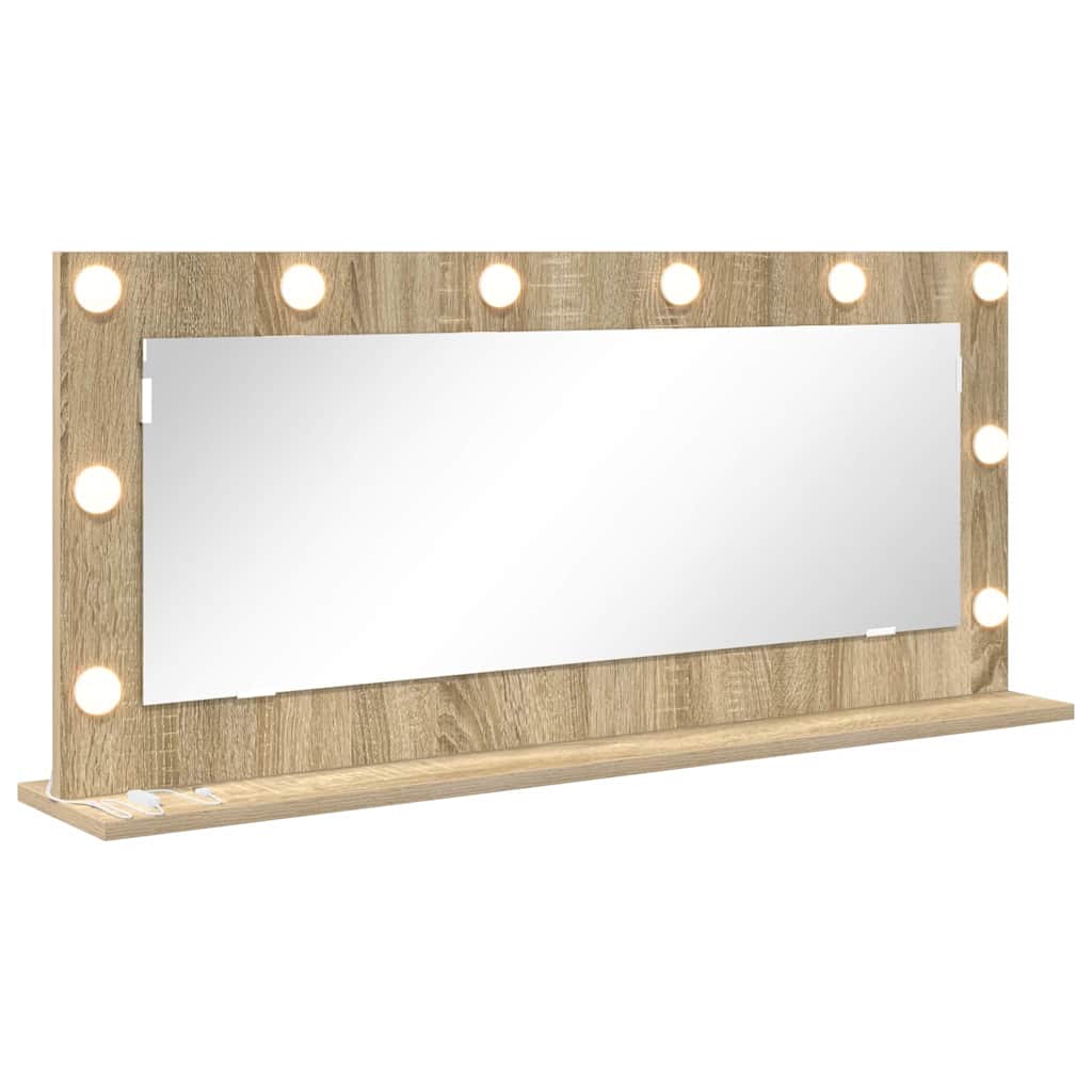 Specchio da Vanità Rettangolare Rovere Sonoma 100 x 45 x 18 cm