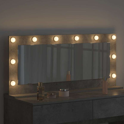 Specchio da Vanità Rettangolare Grigio cemento 100 x 45 x 18 cm