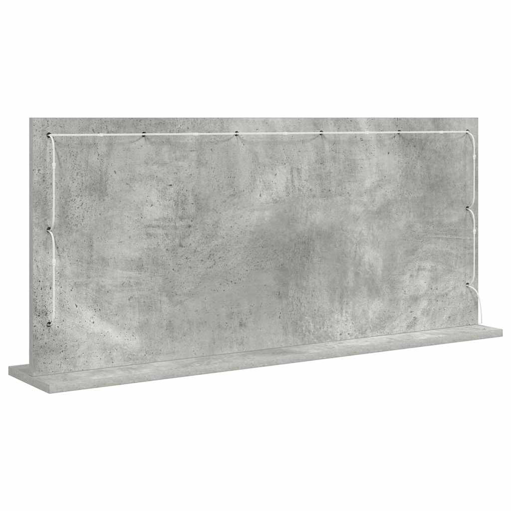 Specchio da Vanità Rettangolare Grigio cemento 100 x 45 x 18 cm