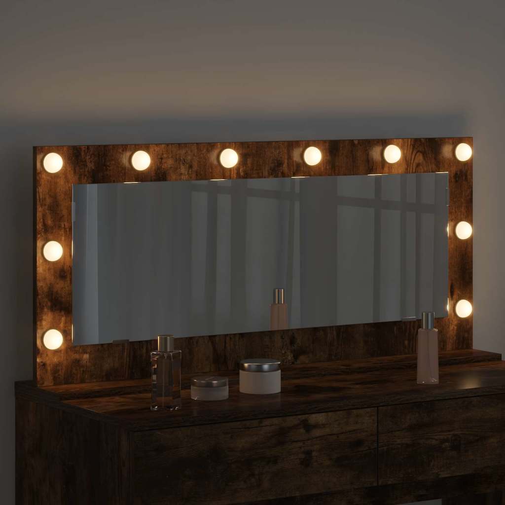 Specchio da Vanità Rettangolare Rovere fumé 100 x 45 x 18 cm | homemem39