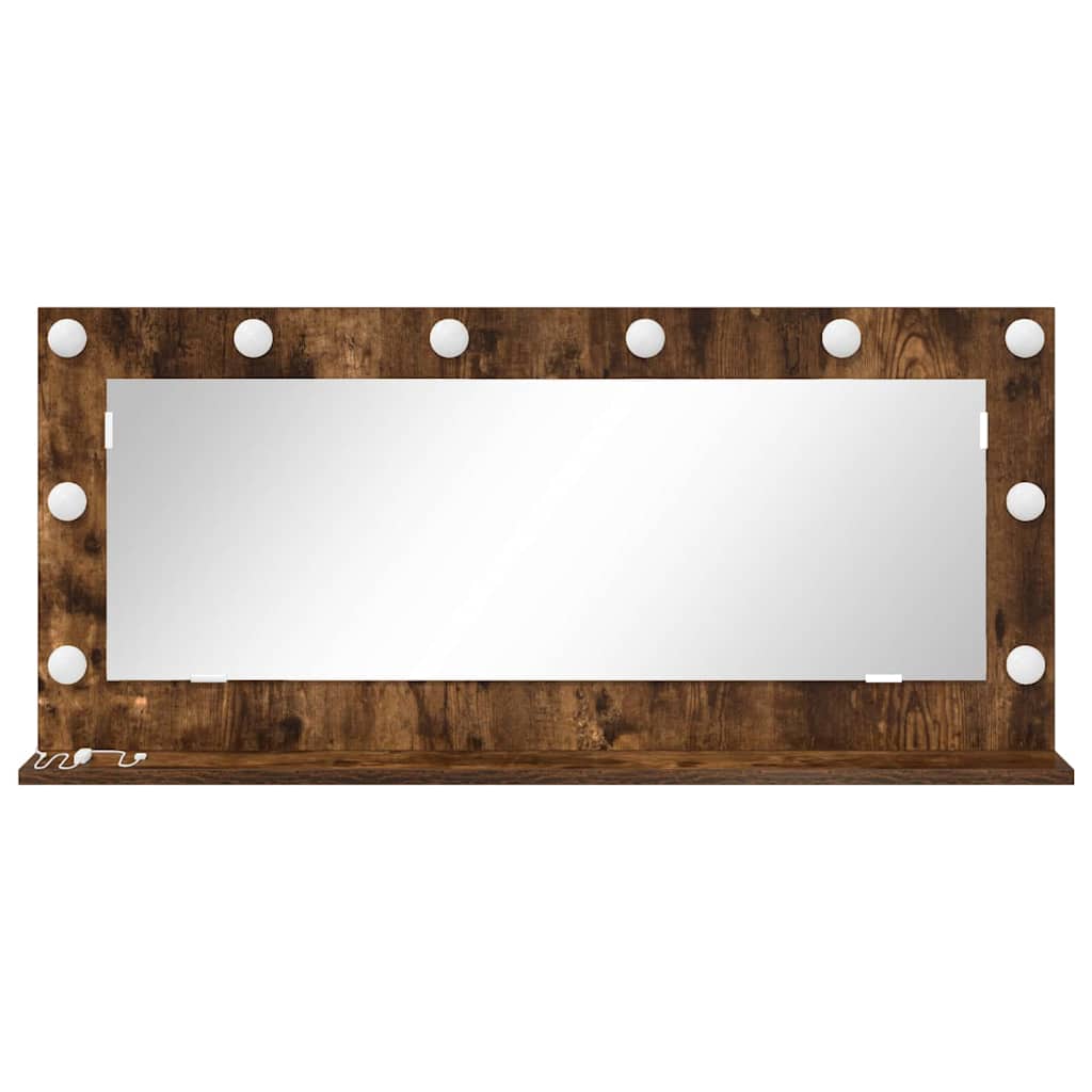 Specchio da Vanità Rettangolare Rovere fumé 100 x 45 x 18 cm | homemem39