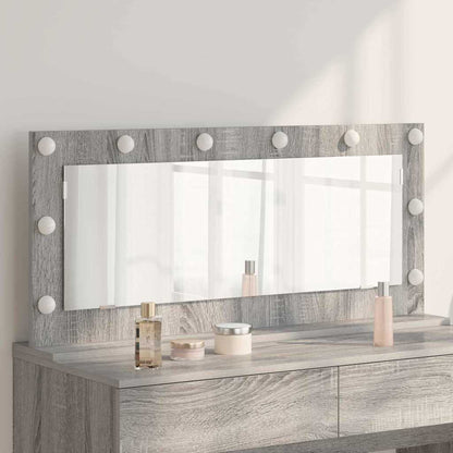 Specchio da Vanità Rettangolare Grigio Sonoma 100 x 45 x 18 cm