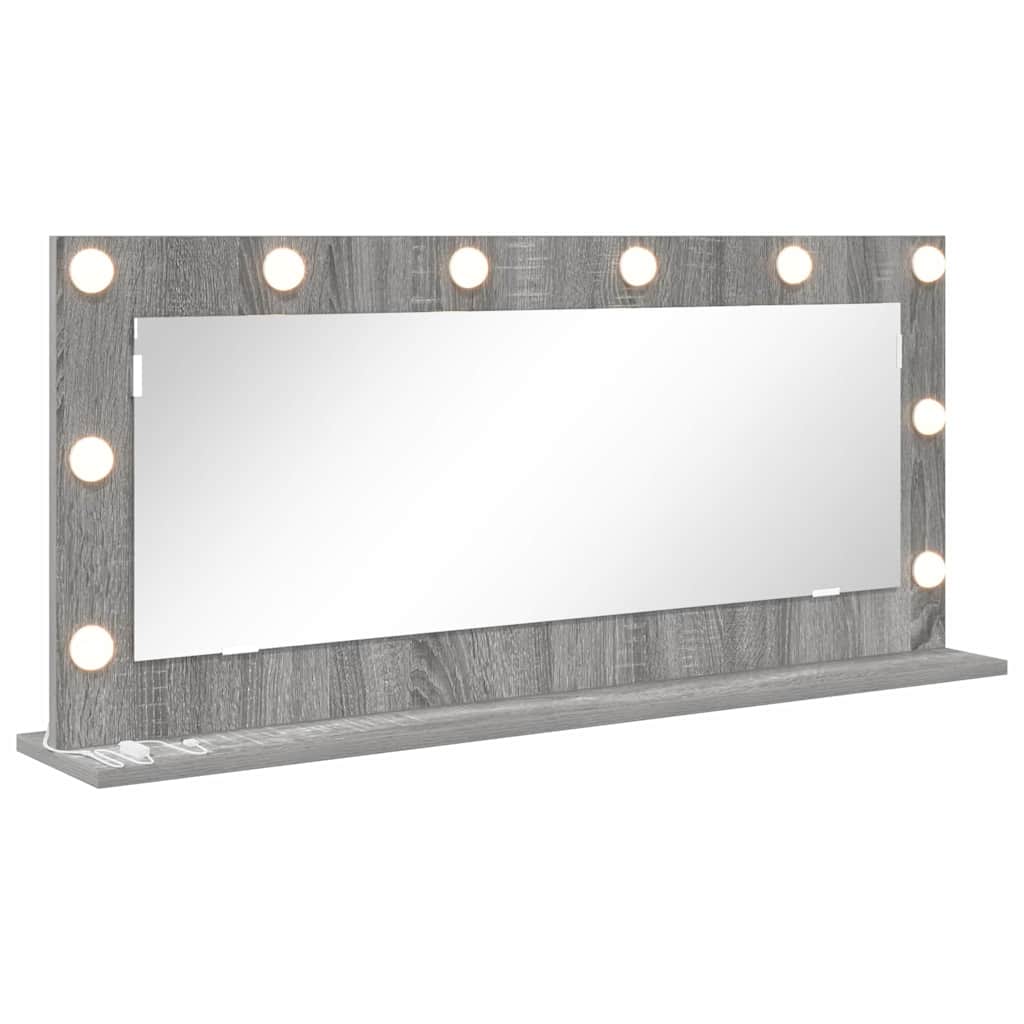 Specchio da Vanità Rettangolare Grigio Sonoma 100 x 45 x 18 cm