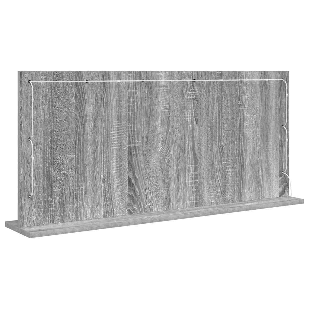 Specchio da Vanità Rettangolare Grigio Sonoma 100 x 45 x 18 cm