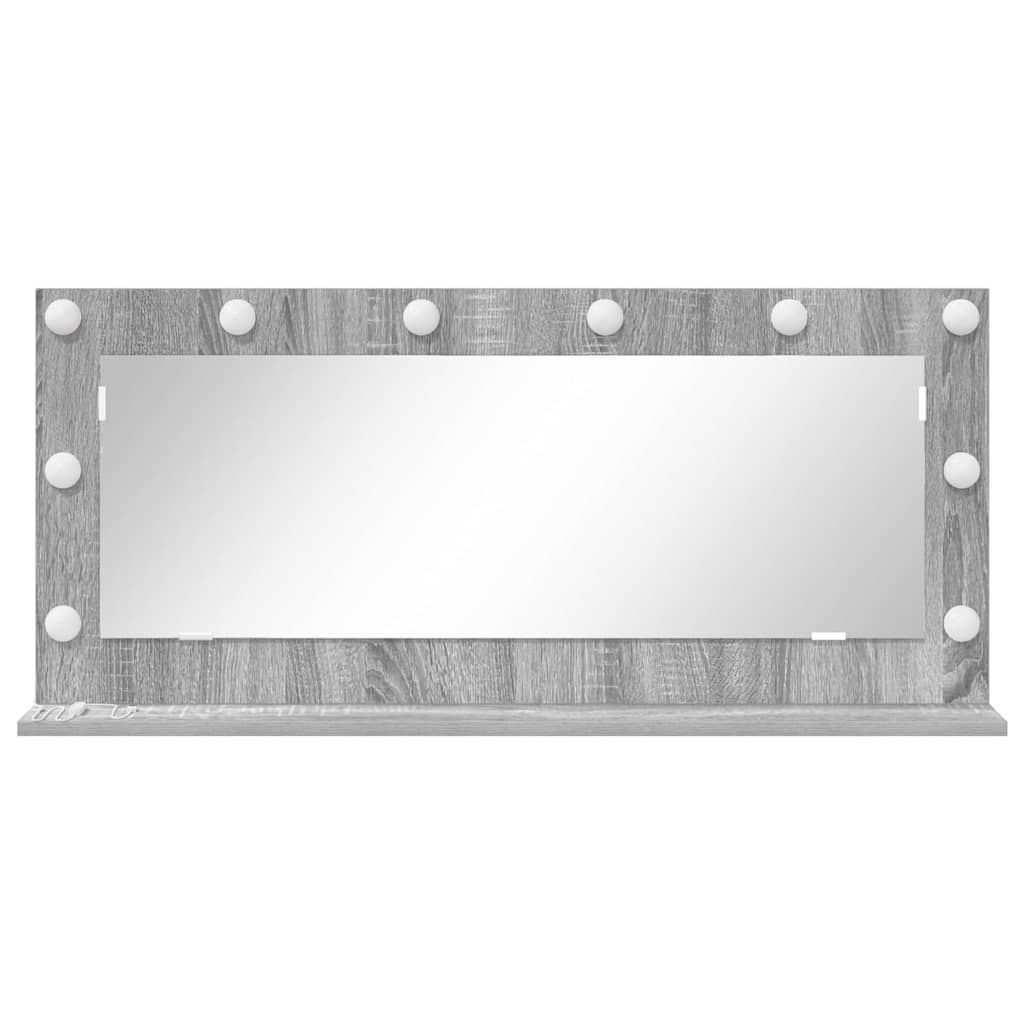Specchio da Vanità Rettangolare Grigio Sonoma 100 x 45 x 18 cm