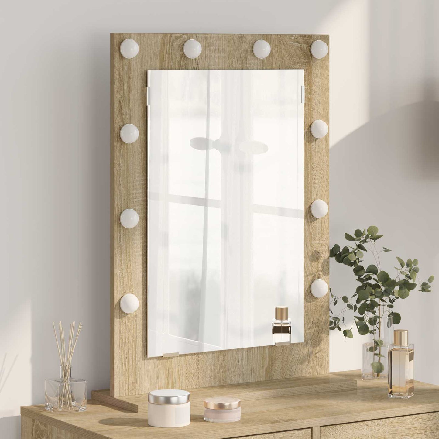 Specchio da Vanità Rettangolare Rovere Sonoma 70 x 50 x 18 cm | homemem39