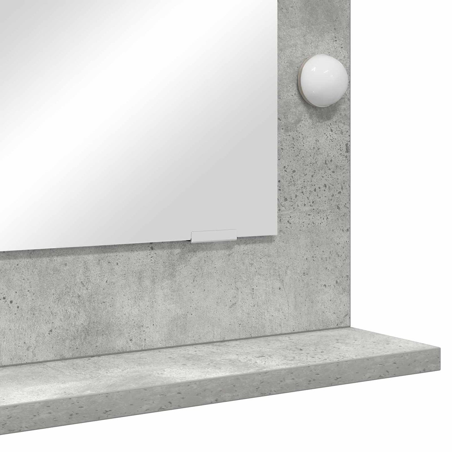 Specchio da Vanità Rettangolare Grigio cemento 70 x 50 x 18 cm