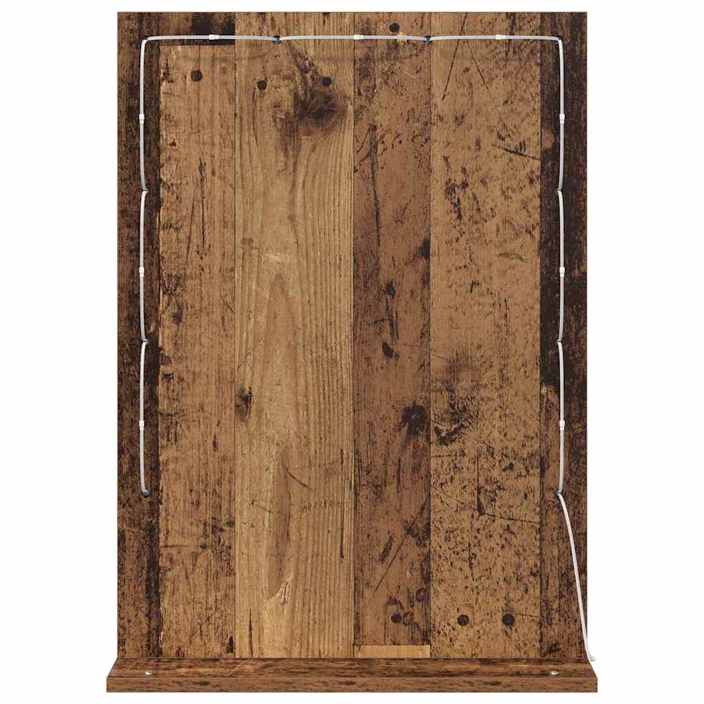 Specchio da Vanità Rettangolare Rovere fumé 70 x 50 x 18 cm | homemem39