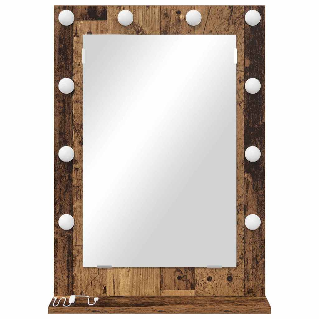 Specchio da Vanità Rettangolare Rovere fumé 70 x 50 x 18 cm | homemem39