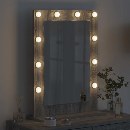 Specchio da Vanità Rettangolare Grigio Sonoma 70 x 50 x 18 cm
