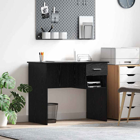 Scrivania Rovere Nero 90 x 49 x 75 cm Legno multistrato | homemem39