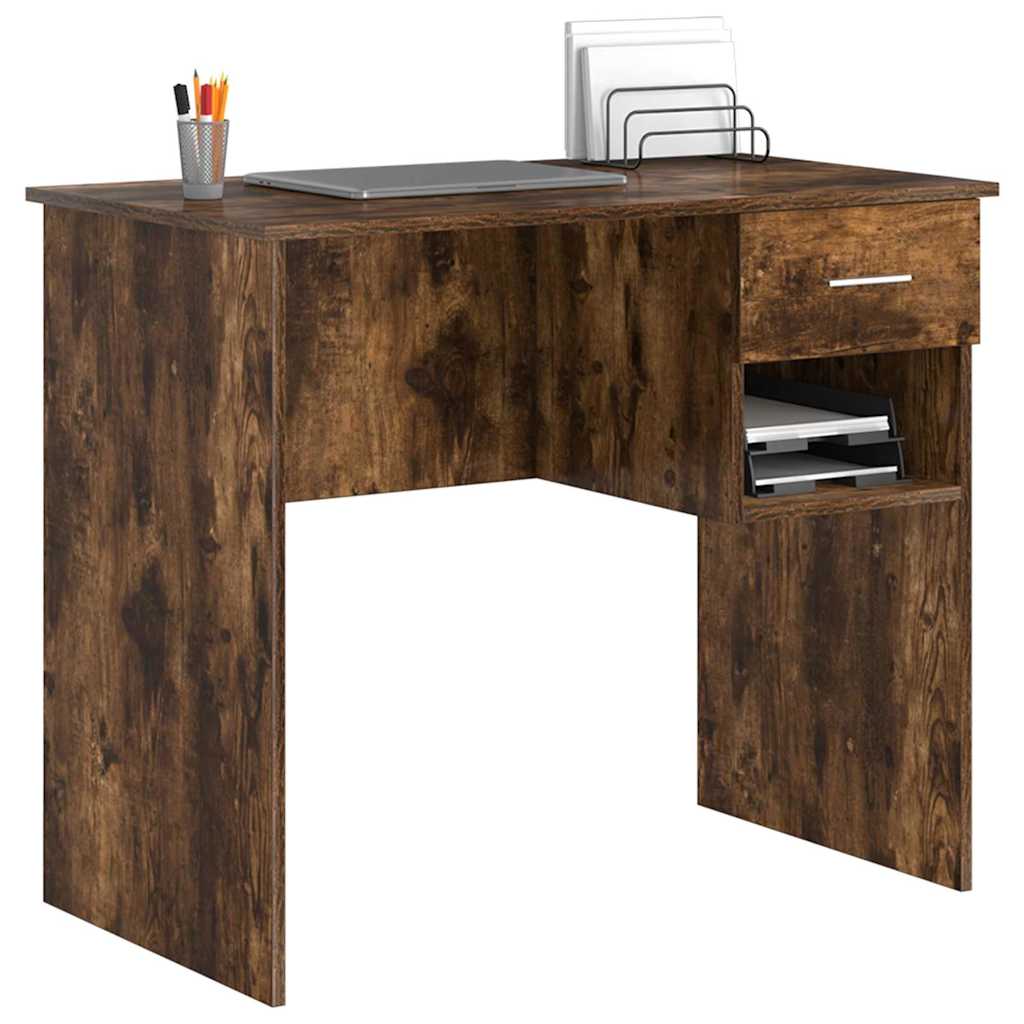 Scrivania Rovere fumé 90 x 49 x 75 cm Legno multistrato | homemem39
