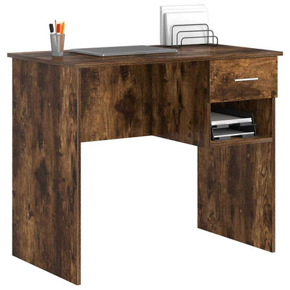 Scrivania Rovere fumé 90 x 49 x 75 cm Legno multistrato | homemem39