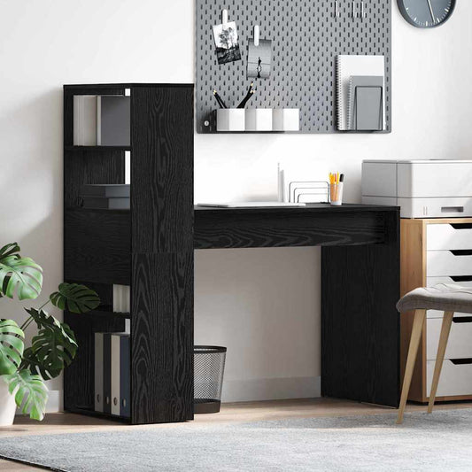 Scrivania Rovere Nero 113 x 54 x 120 cm Legno multistrato | homemem39