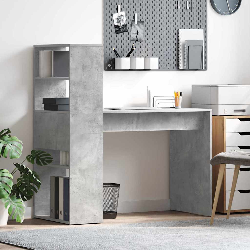 Scrivania Grigio cemento 113 x 54 x 120 cm Legno multistrato | homemem39