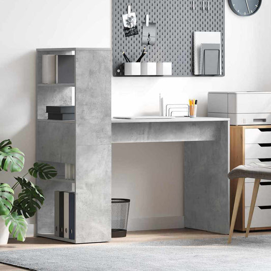 Scrivania Grigio cemento 113 x 54 x 120 cm Legno multistrato | homemem39