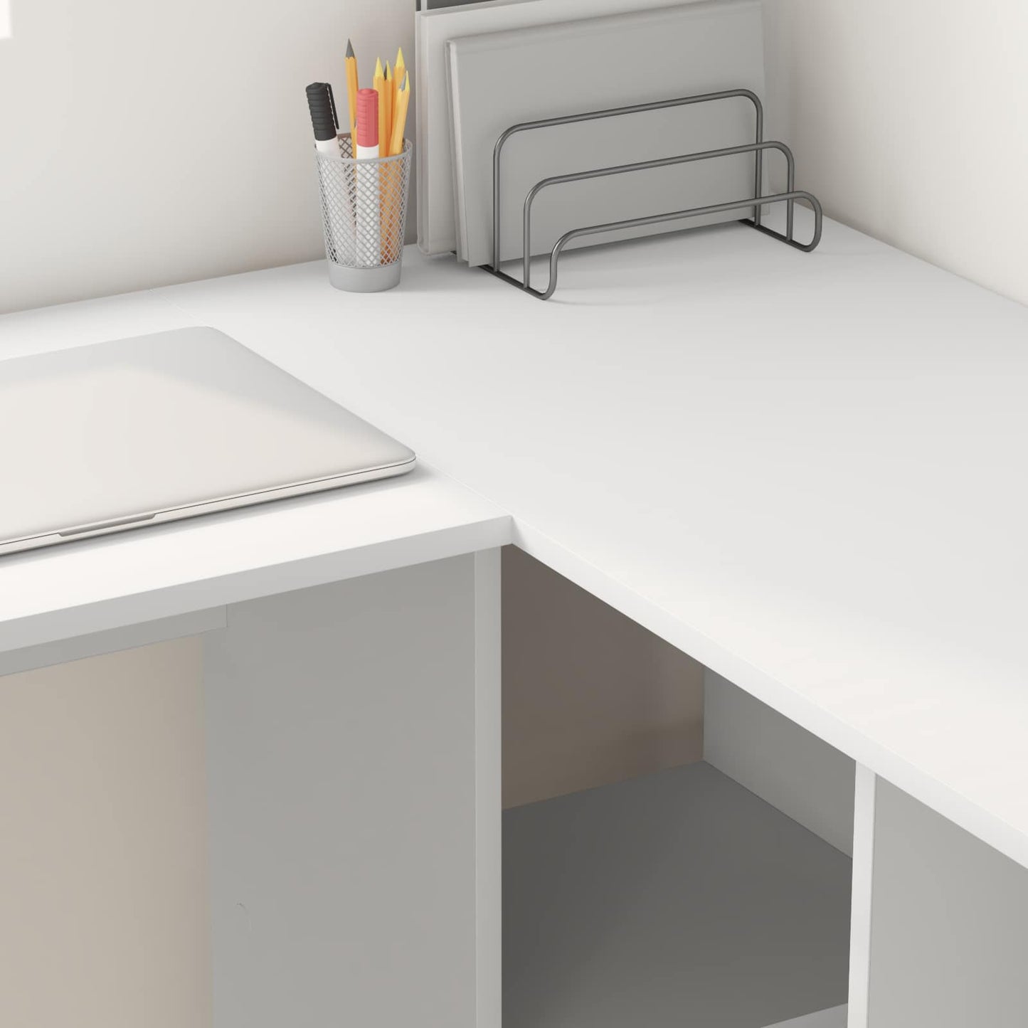 Scrivania Bianco 142 x 102 x 73 cm Legno multistrato | homemem39