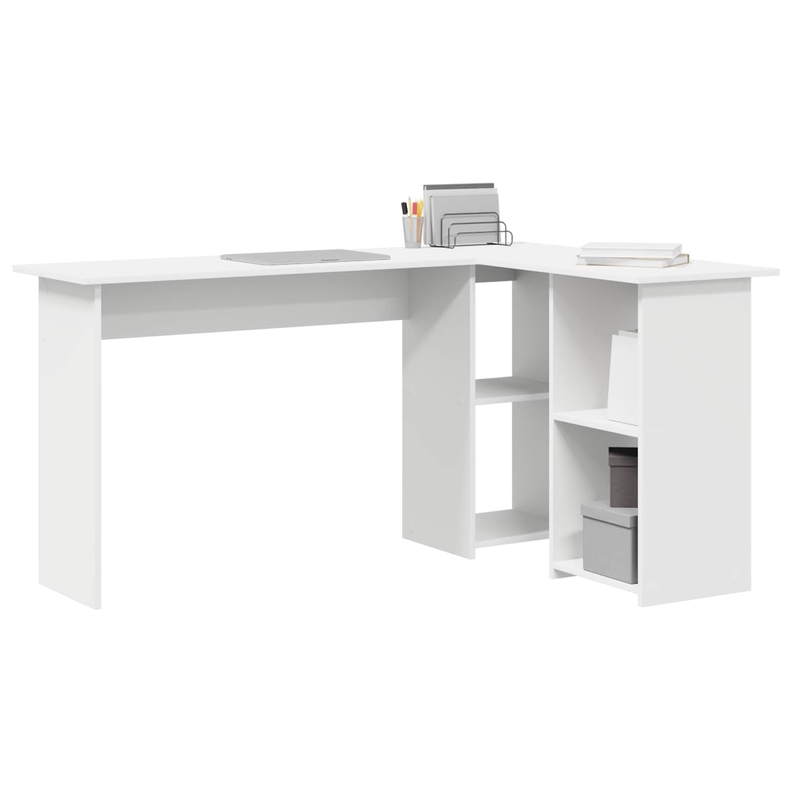 Scrivania Bianco 142 x 102 x 73 cm Legno multistrato | homemem39