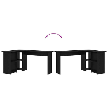 Scrivania Rovere Nero 142 x 102 x 73 cm Legno multistrato | homemem39