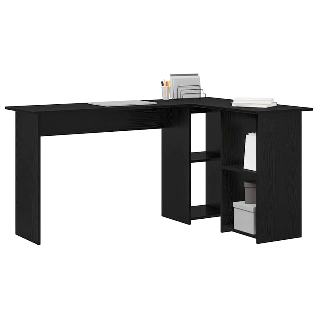Scrivania Rovere Nero 142 x 102 x 73 cm Legno multistrato | homemem39