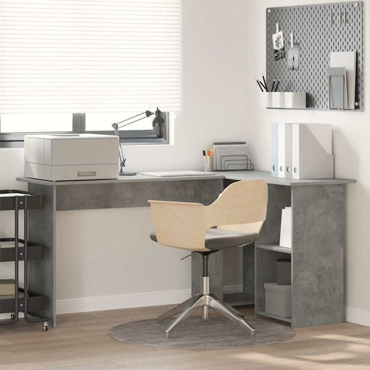 Scrivania Grigio cemento 142 x 102 x 73 cm Legno multistrato