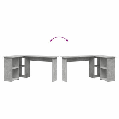 Scrivania Grigio cemento 142 x 102 x 73 cm Legno multistrato | homemem39