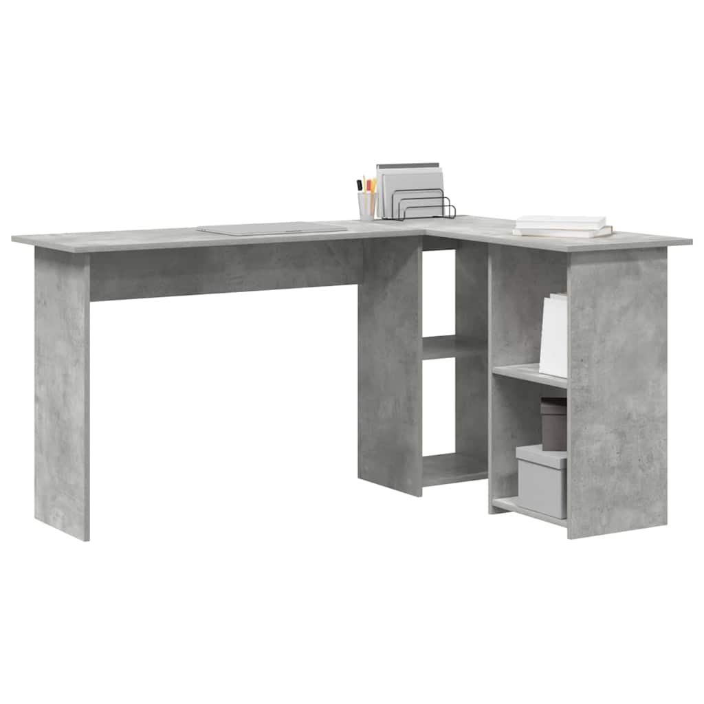 Scrivania Grigio cemento 142 x 102 x 73 cm Legno multistrato | homemem39