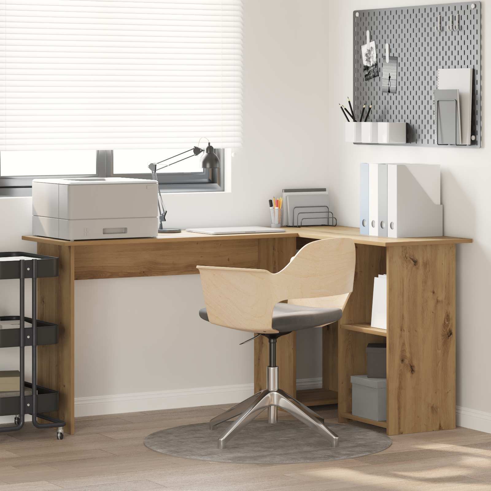 Scrivania con lo scaffale Rovere artigianale 142 x 102 x 73 cm | homemem39
