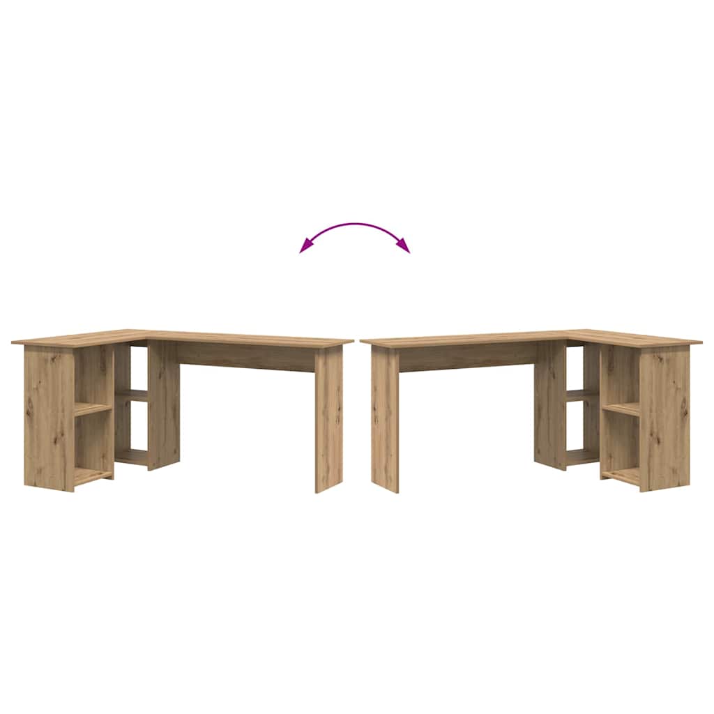 Scrivania con lo scaffale rovere artigianale 142 x 102 x 73 cm