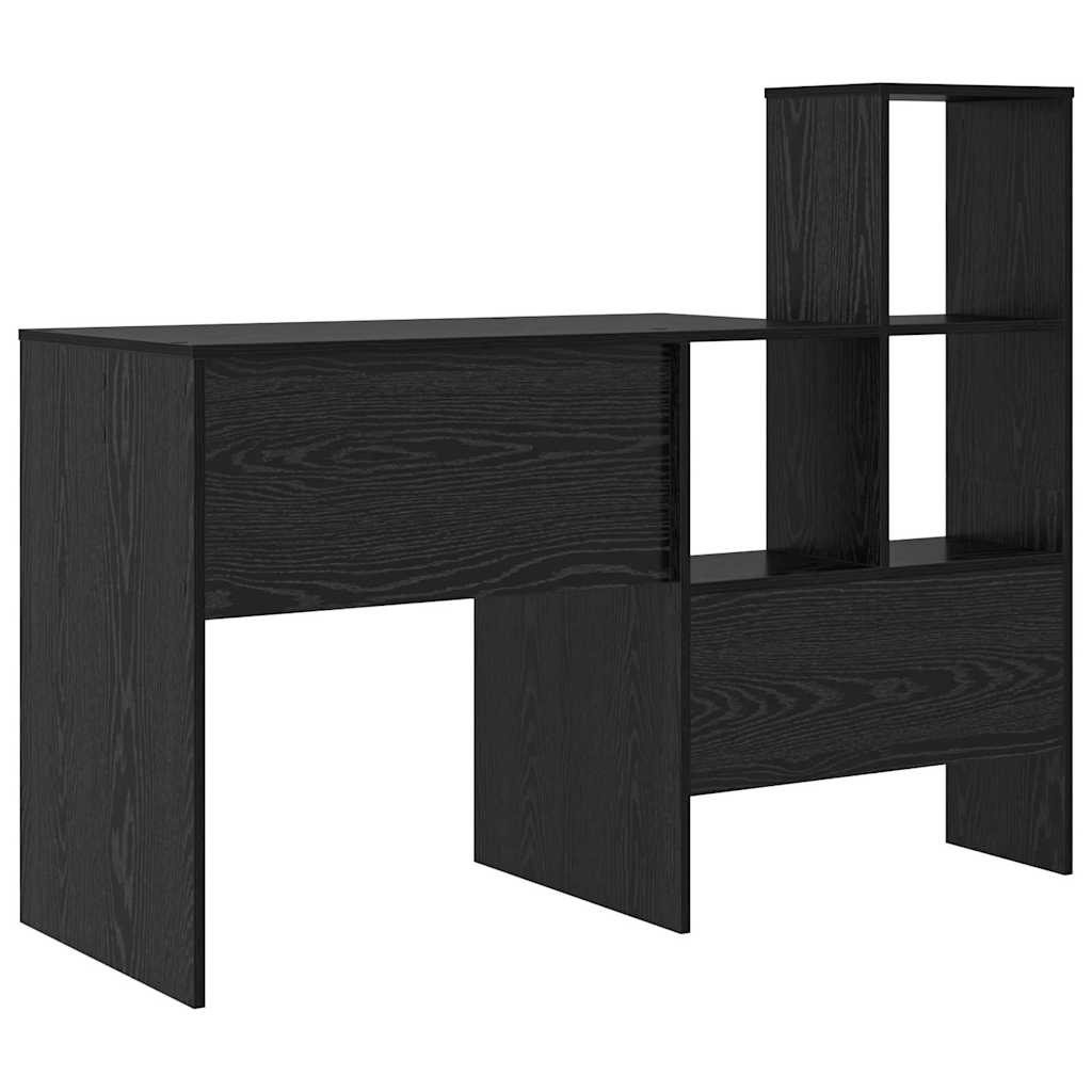 Scrivania Rovere Nero 131,5 x 50 x 106,5 cm Legno multistrato | homemem39