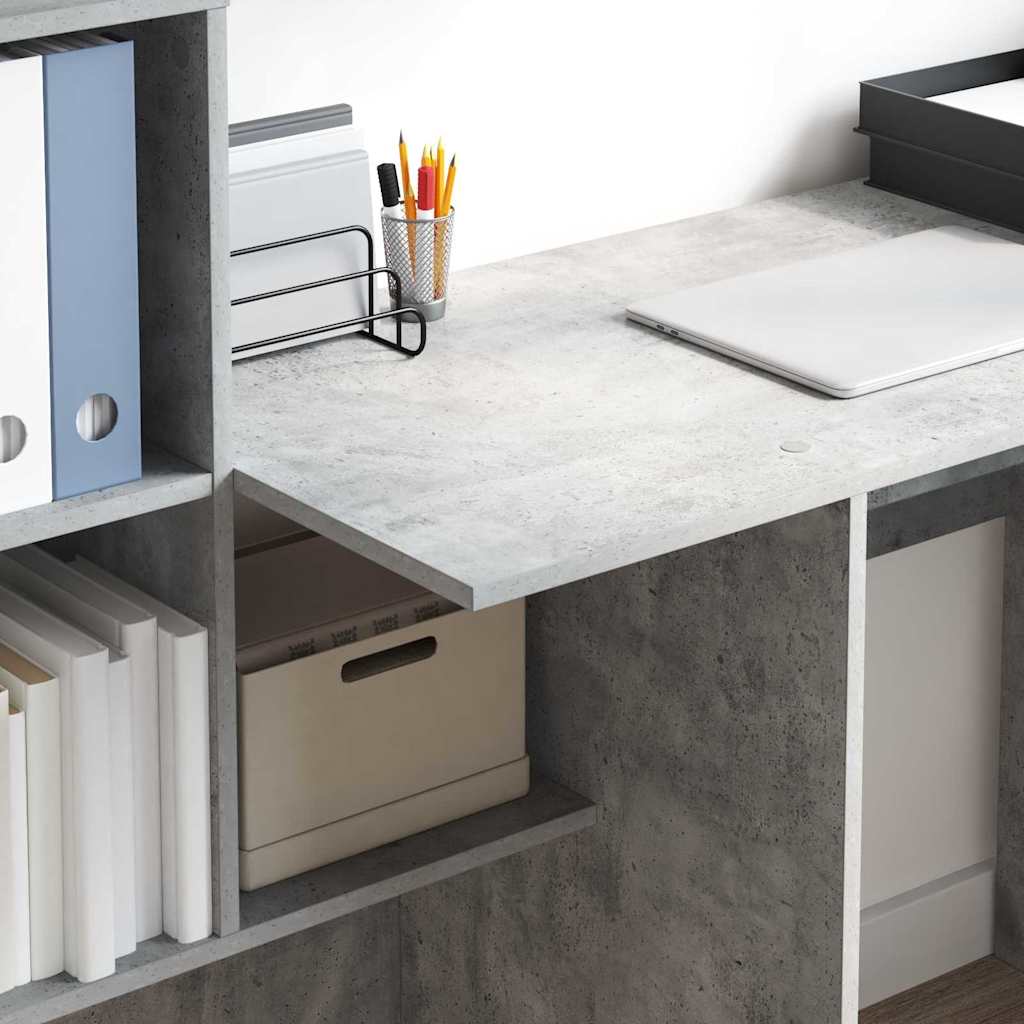 Scrivania con lo scaffale Grigio cemento 131,5 x 50 x 106,5 cm | homemem39
